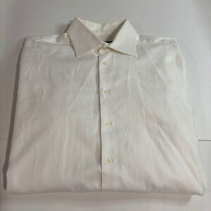 SUITSUPPLY Cotton Two Ply Formal Shirt Mens 45  17 3/4 Button Up White